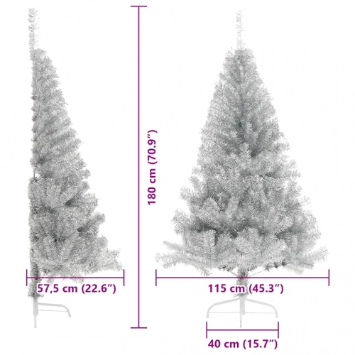 Mākslīgais Led Ziemassvētku Eglīte Sudraba 180 Cm Pet Vidaxl