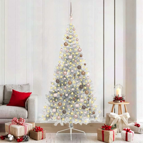 Mākslīgais Led Ziemassvētku Eglīte Sudraba 210 Cm Pet Vidaxl