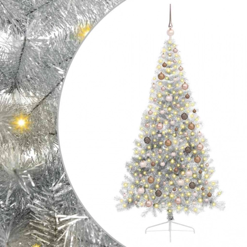 Mākslīgais Led Ziemassvētku Eglīte Sudraba 210 Cm Pet Vidaxl