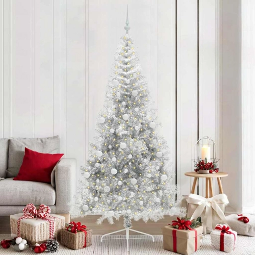 Mākslīgais Led Ziemassvētku Eglīte Sudraba 210 Cm Pet Vidaxl