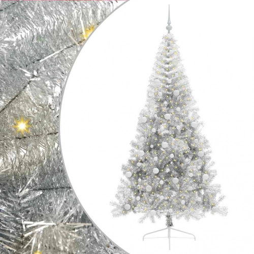Mākslīgais Led Ziemassvētku Eglīte Sudraba 210 Cm Pet Vidaxl