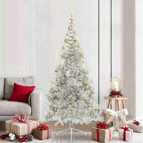 Mākslīgais Led Ziemassvētku Eglīte Sudraba 210 Cm Pet Vidaxl