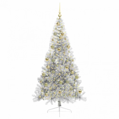 Mākslīgais Led Ziemassvētku Eglīte Sudraba 210 Cm Pet Vidaxl