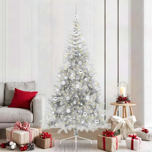Mākslīgais Led Ziemassvētku Eglīte Sudraba 210 Cm Pet Vidaxl
