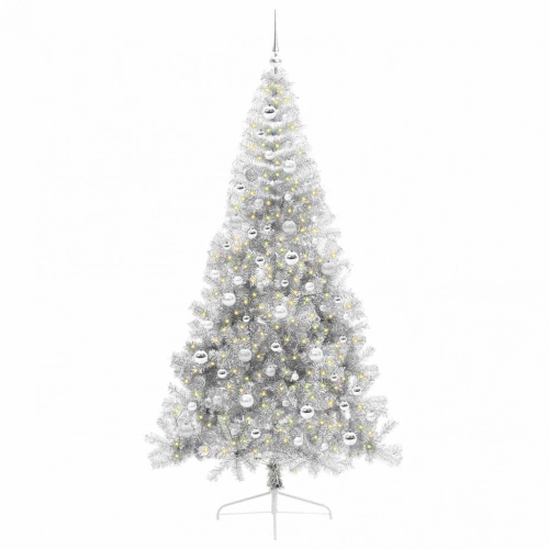 Mākslīgais Led Ziemassvētku Eglīte Sudraba 210 Cm Pet Vidaxl
