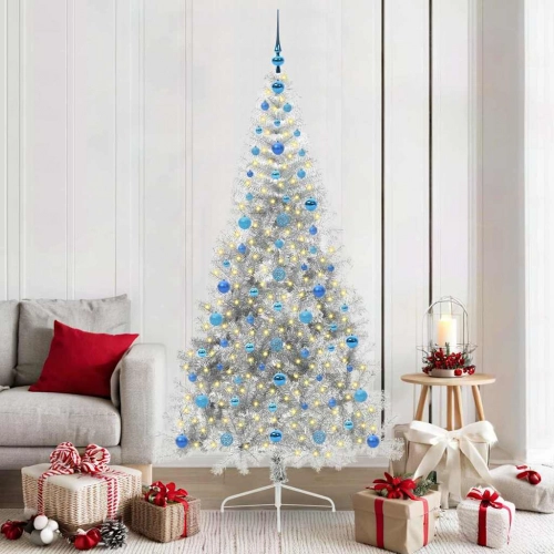 Mākslīgais Led Ziemassvētku Eglīte Sudraba 210 Cm Pet Vidaxl