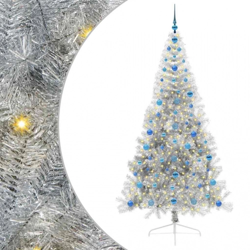Mākslīgais Led Ziemassvētku Eglīte Sudraba 210 Cm Pet Vidaxl