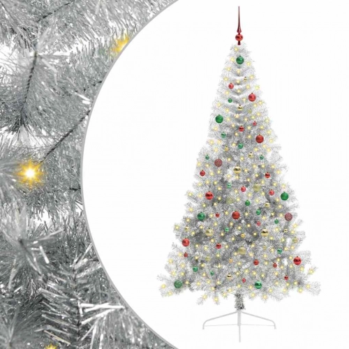 Mākslīgais Led Ziemassvētku Eglīte Sudraba 210 Cm Pet Vidaxl