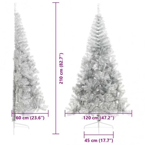 Mākslīgais Led Ziemassvētku Eglīte Sudraba 210 Cm Pet Vidaxl