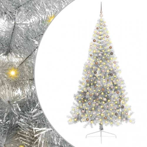 Mākslīgais Led Ziemassvētku Eglīte Sudraba 240 Cm Pet Vidaxl