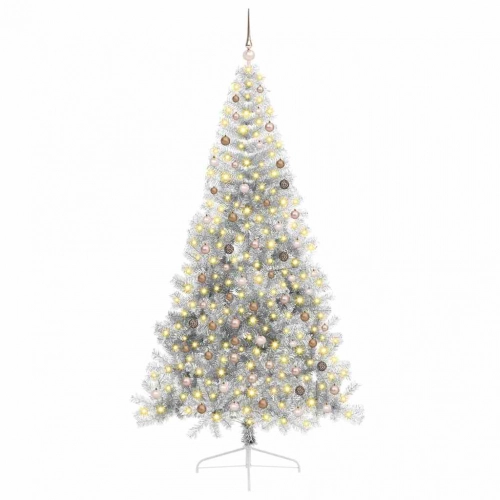 Mākslīgais Led Ziemassvētku Eglīte Sudraba 240 Cm Pet Vidaxl