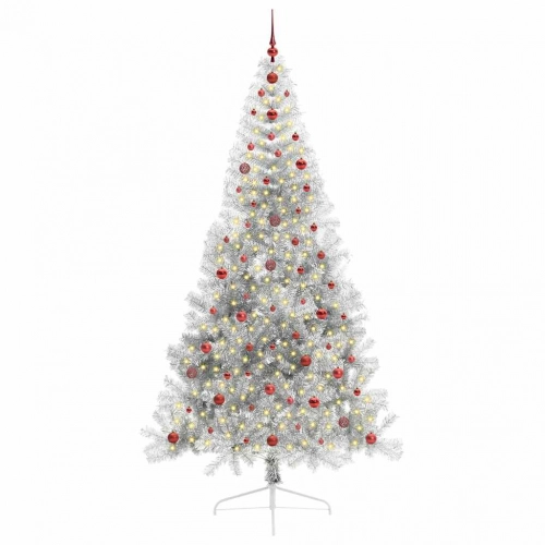 Mākslīgais Led Ziemassvētku Eglīte Sudraba 240 Cm Pet Vidaxl