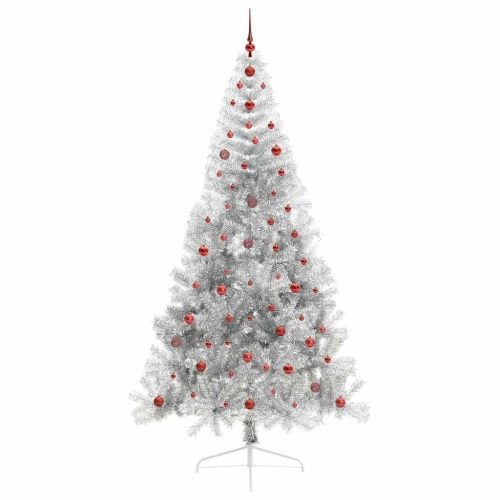 Mākslīgais Led Ziemassvētku Eglīte Sudraba 240 Cm Pet Vidaxl