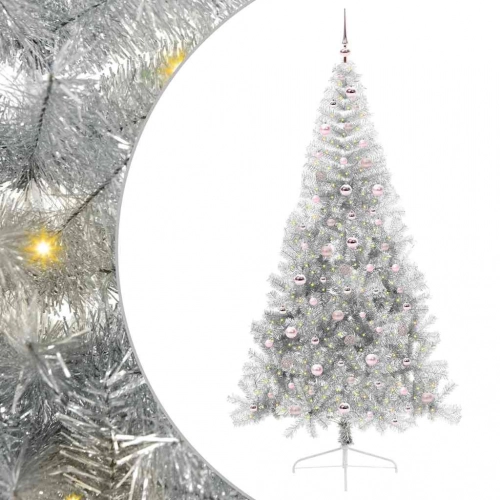 Mākslīgais Led Ziemassvētku Eglīte Sudraba 240 Cm Pet Vidaxl
