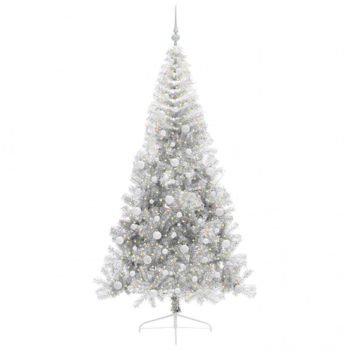 Mākslīgais Led Ziemassvētku Eglīte Sudraba 240 Cm Pet Vidaxl