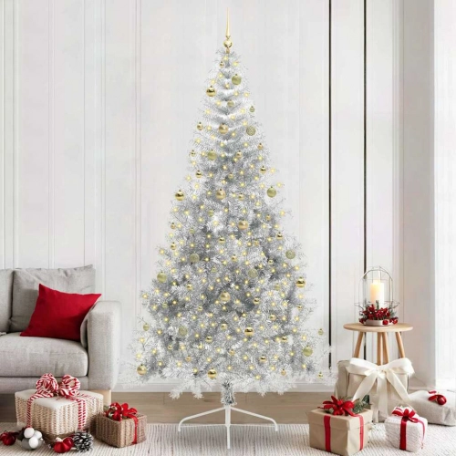 Mākslīgais Led Ziemassvētku Eglīte Sudraba 240 Cm Pet Vidaxl