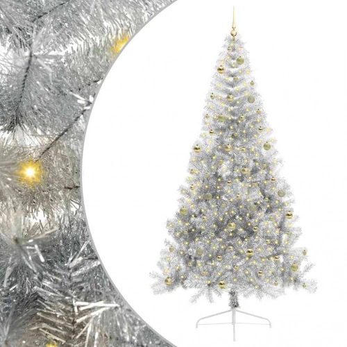Mākslīgais Led Ziemassvētku Eglīte Sudraba 240 Cm Pet Vidaxl