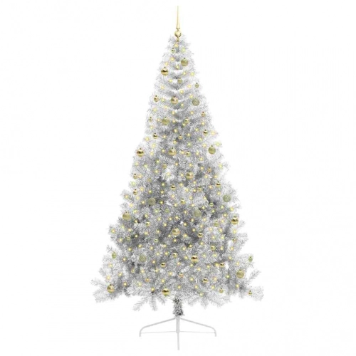 Mākslīgais Led Ziemassvētku Eglīte Sudraba 240 Cm Pet Vidaxl