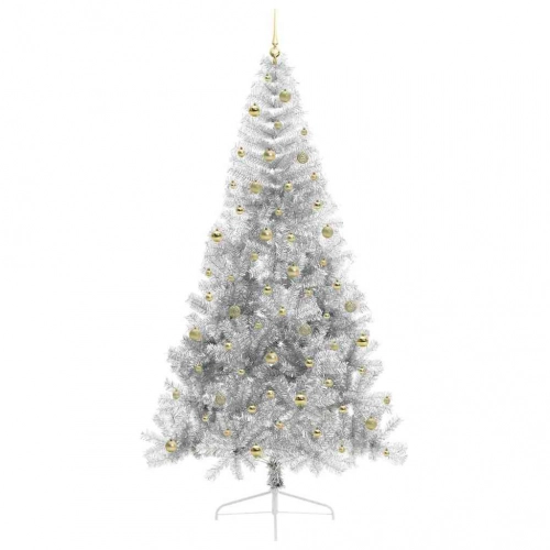 Mākslīgais Led Ziemassvētku Eglīte Sudraba 240 Cm Pet Vidaxl