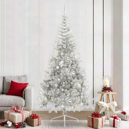 Mākslīgais Led Ziemassvētku Eglīte Sudraba 240 Cm Pet Vidaxl