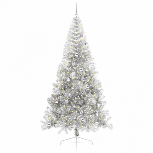 Mākslīgais Led Ziemassvētku Eglīte Sudraba 240 Cm Pet Vidaxl