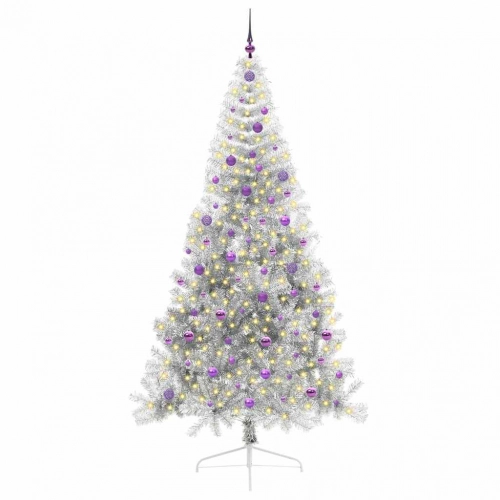 Mākslīgais Led Ziemassvētku Eglīte Sudraba 240 Cm Pet Vidaxl