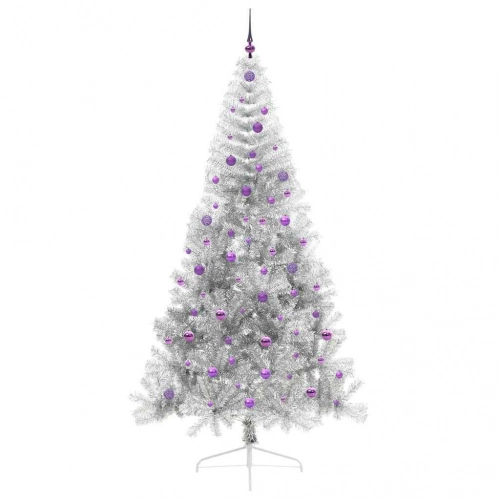 Mākslīgais Led Ziemassvētku Eglīte Sudraba 240 Cm Pet Vidaxl