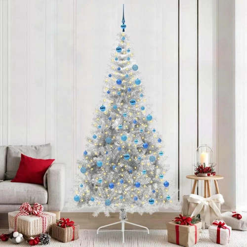 Mākslīgais Led Ziemassvētku Eglīte Sudraba 240 Cm Pet Vidaxl
