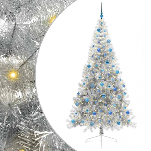 Mākslīgais Led Ziemassvētku Eglīte Sudraba 240 Cm Pet Vidaxl