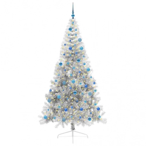 Mākslīgais Led Ziemassvētku Eglīte Sudraba 240 Cm Pet Vidaxl