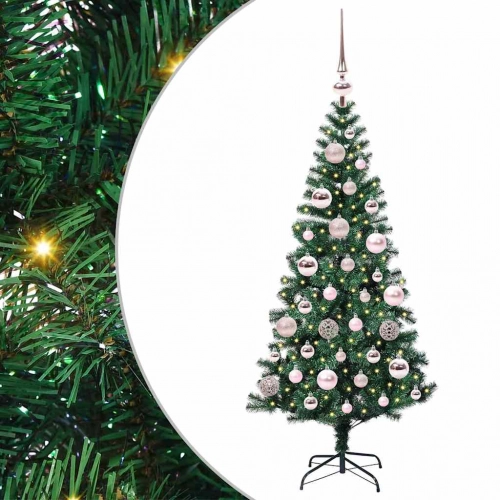 Mākslīgais Led Ziemassvētku Eglīte Zaļa 120 Cm Pvc Un Metāls Vidaxl