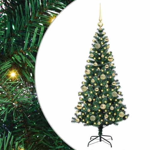 Mākslīgais Led Ziemassvētku Eglīte Zaļa 120Cm Pvc Un Metāls Vidaxl