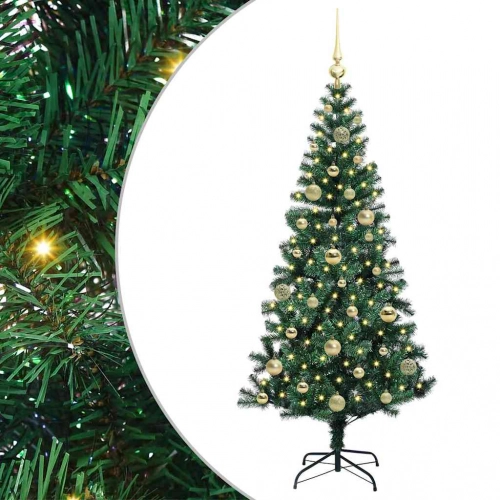 Mākslīgais Led Ziemassvētku Eglīte Zaļa 150Cm Pvc Un Metāls Vidaxl