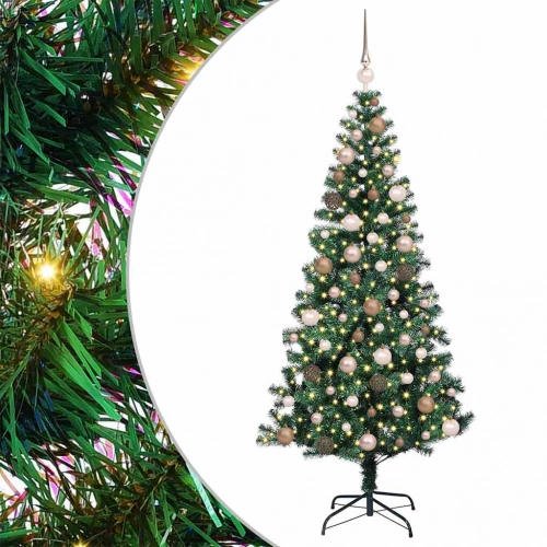 Mākslīgais Led Ziemassvētku Eglīte Zaļa 180 Cm Pvc Un Metāls Vidaxl