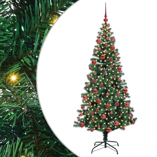 Mākslīgais Led Ziemassvētku Eglīte Zaļa 180 Cm Pvc Un Metāls Vidaxl