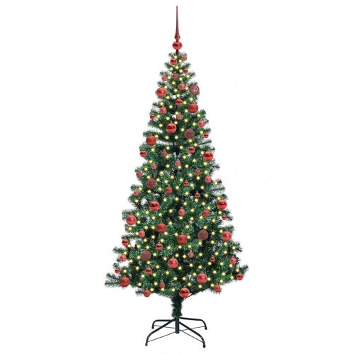 Mākslīgais Led Ziemassvētku Eglīte Zaļa 180 Cm Pvc Un Metāls Vidaxl