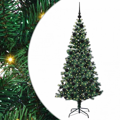 Mākslīgais Led Ziemassvētku Eglīte Zaļa 180 Cm Pvc Un Metāls Vidaxl