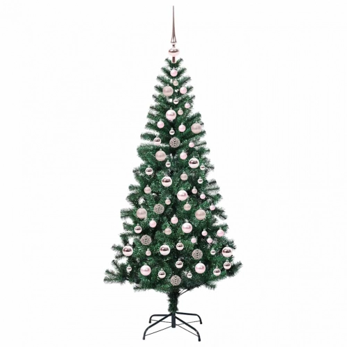 Mākslīgais Led Ziemassvētku Eglīte Zaļa 180 Cm Pvc Un Metāls Vidaxl