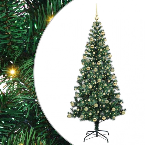 Mākslīgais Led Ziemassvētku Eglīte Zaļa 180 Cm Pvc Un Metāls Vidaxl