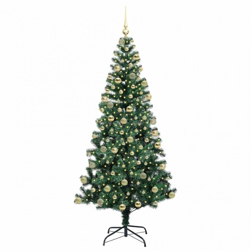 Mākslīgais Led Ziemassvētku Eglīte Zaļa 180 Cm Pvc Un Metāls Vidaxl