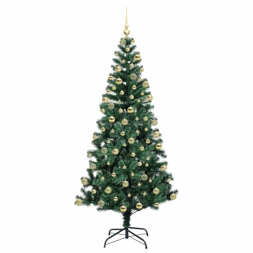 Mākslīgais Led Ziemassvētku Eglīte Zaļa 180 Cm Pvc Un Metāls Vidaxl