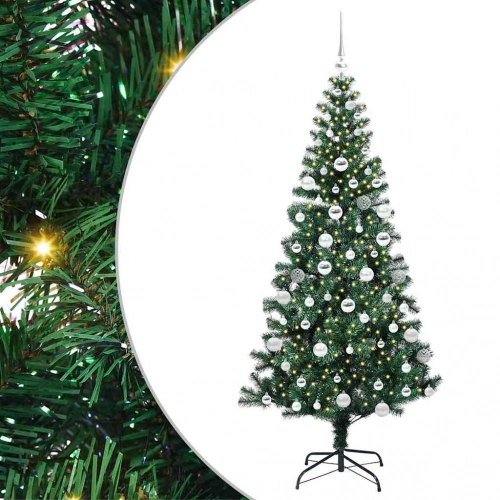 Mākslīgais Led Ziemassvētku Eglīte Zaļa 180 Cm Pvc Un Metāls Vidaxl