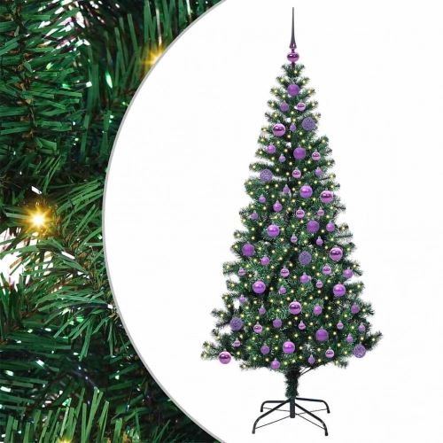 Mākslīgais Led Ziemassvētku Eglīte Zaļa 180 Cm Pvc Un Metāls Vidaxl