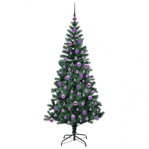 Mākslīgais Led Ziemassvētku Eglīte Zaļa 180 Cm Pvc Un Metāls Vidaxl