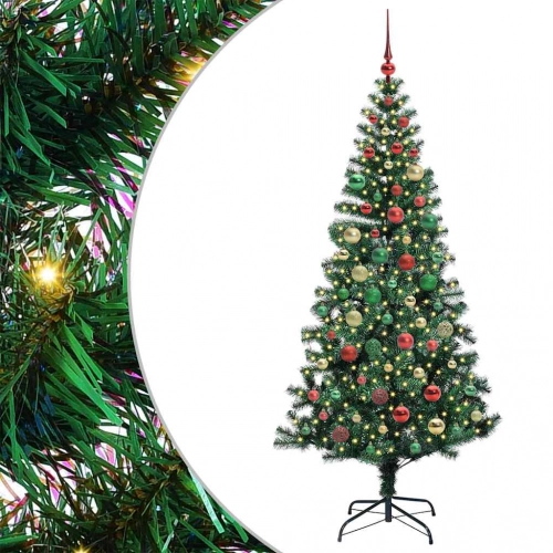 Mākslīgais Led Ziemassvētku Eglīte Zaļa 180 Cm Pvc Un Metāls Vidaxl