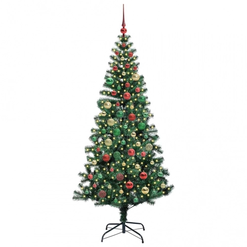 Mākslīgais Led Ziemassvētku Eglīte Zaļa 180 Cm Pvc Un Metāls Vidaxl