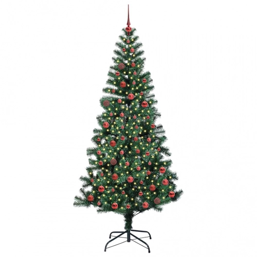 Mākslīgais Led Ziemassvētku Eglīte Zaļa 210 Cm Pvc Un Metāls Vidaxl