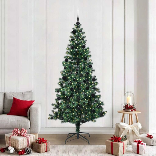 Mākslīgais Led Ziemassvētku Eglīte Zaļa 210 Cm Pvc Un Metāls Vidaxl
