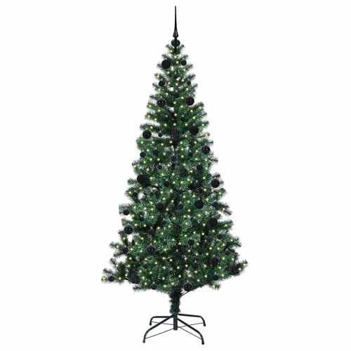 Mākslīgais Led Ziemassvētku Eglīte Zaļa 210 Cm Pvc Un Metāls Vidaxl