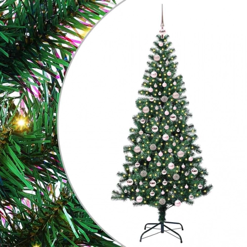 Mākslīgais Led Ziemassvētku Eglīte Zaļa 210 Cm Pvc Un Metāls Vidaxl